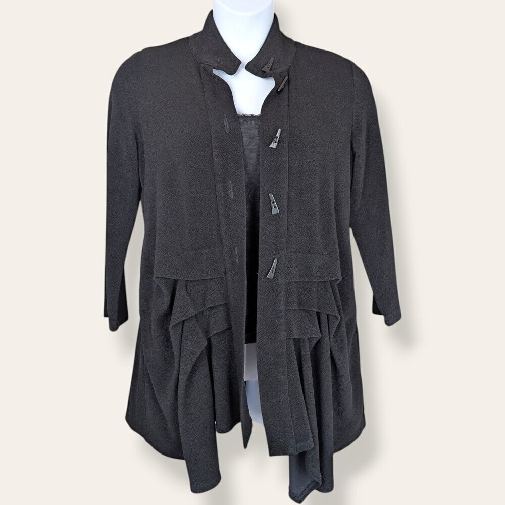 IC by Connie K Black Ruffled Jacket